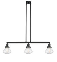  213-BK-G324 - Olean - 3 Light - 39 inch - Matte Black - Stem Hung - Island Light