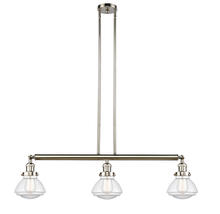  213-PN-G322 - Olean - 3 Light - 39 inch - Polished Nickel - Stem Hung - Island Light