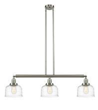  213-SN-G713-LED - Bell - 3 Light - 41 inch - Brushed Satin Nickel - Stem Hung - Island Light