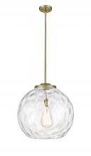  221-1S-AB-G1215-18 - Athens Water Glass - 1 Light - 18 inch - Antique Brass - Cord hung - Pendant