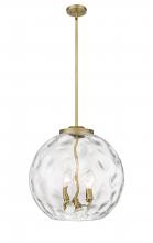  221-3S-BB-G1215-16-LED - Athens Water Glass - 3 Light - 16 inch - Brushed Brass - Cord hung - Pendant