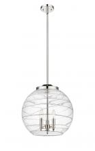  221-3S-PN-G1213-16 - Athens Deco Swirl - 3 Light - 16 inch - Polished Nickel - Cord hung - Pendant