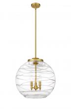  221-3S-SG-G1213-18-LED - Athens Deco Swirl - 3 Light - 18 inch - Satin Gold - Cord hung - Pendant