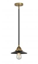  288-1S-BAB-M6-BK - Railroad - 1 Light - 8 inch - Black Antique Brass - Cord hung - Mini Pendant