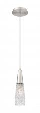  322-1P-SN-G322-3CL - Amherst Brook - 1 Light - 3 inch - Brushed Satin Nickel - Cord Hung - Mini Pendant