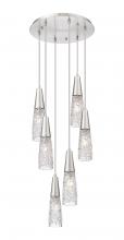  322-6P-SN-G322-3CL - Amherst Brook - 6 Light - 14 inch - Brushed Satin Nickel - Cord Hung - Multi Pendant