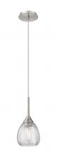  323-1P-SN-G323-6CL - Berkshire - 1 Light - 6 inch - Brushed Satin Nickel - Cord Hung - Pendant