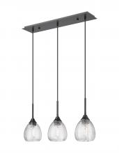  323-3I-BK-G323-6CL - Berkshire - 3 Light - 27 inch - Matte Black - Cord Hung - Island Light