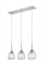  323-3I-SN-G323-6CL - Berkshire - 3 Light - 27 inch - Brushed Satin Nickel - Cord Hung - Island Light