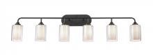  342-6W-BK-CLW - Fairbank - 6 Light - 48 inch - Matte Black - Bath Vanity Light