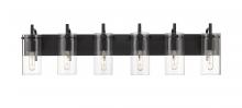  352-6W-BK-CL-LED - Press - 6 Light - 42 inch - Matte Black - Bath Vanity Light