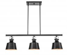  370-3I-BK-M - Provin - 3 Light - 36 inch - Matte Black - Cord hung - Island Light