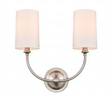  372-2W-SN-S1-LED - Giselle - 2 Light - 15 inch - Brushed Satin Nickel - Sconce