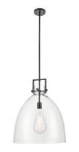  411-1SL-BK-G412-18CL - Newton Bell - 1 Light - 18 inch - Matte Black - Pendant