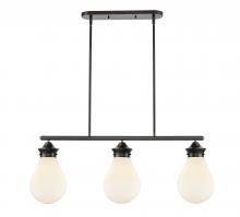  414-3I-BK-G4141-8 - Genesis - 3 Light - 39 inch - Matte Black - Cord hung - Island Light