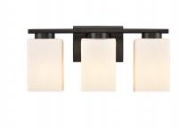  419-3W-BK-W - Juneau - 3 Light - 17 inch - Matte Black - Bath Vanity Light