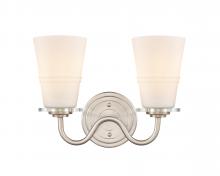  421-2W-SN-W - Scarlett - 2 Light - 14 inch - Satin Nickel - Bath Vanity Light