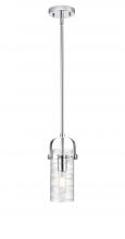  423-1S-PC-G423-7DE - Pilaster II Cylinder - 1 Light - 7 inch Long Glass - Polished Chrome - Pendant