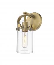  423-1W-BB-G423-7CL - Pilaster II Cylinder - 1 Light - 5 inch - Brushed Brass - Sconce
