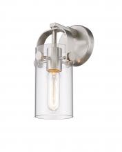  423-1W-SN-4CL-LED - Pilaster - 1 Light - 7 inch long Glass - Brushed Satin Nickel - Sconce