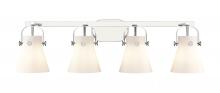  423-4W-PC-G411-6WH - Pilaster II Cone - 4 Light - 37 inch - Polished Chrome - Bath Vanity Light