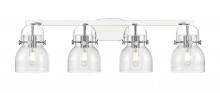  423-4W-PC-G412-6SDY - Pilaster II Bell - 4 Light - 37 inch - Polished Chrome - Bath Vanity Light