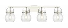  423-4W-PN-G410-6CL - Pilaster II Sphere - 4 Light - 37 inch - Polished Nickel - Bath Vanity Light