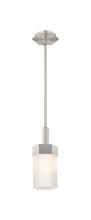  427-1S-SN-G427-9WH - Claverack - 1 Light - 6 inch - Satin Nickel - Pendant