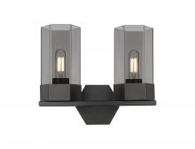  427-2W-BK-G427-9SM - Claverack - 2 Light - 13 inch - Matte Black - Bath Vanity Light