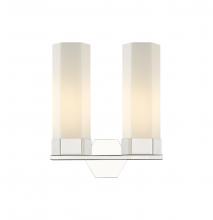  427-2W-PN-G427-14WH - Claverack - 2 Light - 13 inch - Polished Nickel - Bath Vanity Light