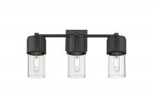  428-3W-BK-G428-7CL - Bolivar - 3 Light - 21 inch - Matte Black - Bath Vanity Light