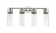  428-4W-PN-G428-12CL - Bolivar - 4 Light - 31 inch - Polished Nickel - Bath Vanity Light