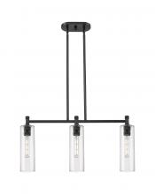  434-3I-BK-G434-12CL - Crown Point - 3 Light - 31 inch - Matte Black - Island Light