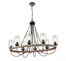  442-8CR-BK-SDY - Paladin - 8 Light - 39 inch - Matte Black - Chain Hung - Chandelier