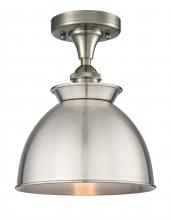  516-1C-SN-M14-SN - Adirondack - 1 Light - 8 inch - Brushed Satin Nickel - Semi-Flush Mount