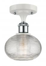 Innovations Lighting 516-1C-WPC-G555-6CL - Ithaca - 1 Light - 6 inch - White Polished Chrome - Semi-Flush Mount