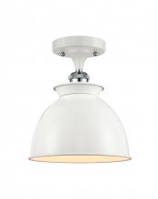  516-1C-WPC-M14-W - Adirondack - 1 Light - 8 inch - White Polished Chrome - Semi-Flush Mount