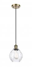  516-1P-AB-G362 - Waverly - 1 Light - 6 inch - Antique Brass - Cord hung - Mini Pendant