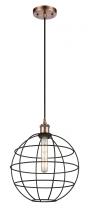 Innovations Lighting 516-1P-AC-CE-12-BK - Lake Placid - 1 Light - 12 inch - Antique Copper - Mini Pendant