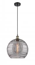  516-1P-BAB-G1213-14SM - Athens Deco Swirl - 1 Light - 14 inch - Black Antique Brass - Cord hung - Pendant