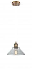  516-1P-BB-G132 - Orwell - 1 Light - 8 inch - Brushed Brass - Cord hung - Mini Pendant