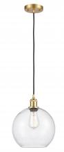  516-1P-SG-G124-10 - Athens - 1 Light - 10 inch - Satin Gold - Cord hung - Mini Pendant