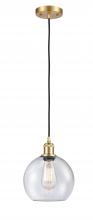  516-1P-SG-G124 - Athens - 1 Light - 8 inch - Satin Gold - Cord hung - Mini Pendant