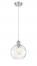  516-1P-SN-G1215-8 - Athens Water Glass - 1 Light - 8 inch - Brushed Satin Nickel - Cord hung - Mini Pendant