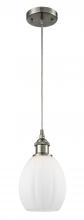  516-1P-SN-G81 - Eaton - 1 Light - 6 inch - Brushed Satin Nickel - Cord hung - Mini Pendant