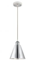 Innovations Lighting 516-1P-WPC-MBC-8-PC - Berkshire - 1 Light - 8 inch - White Polished Chrome - Cord hung - Mini Pendant