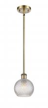  516-1S-AB-G122C-6CL - Athens - 1 Light - 6 inch - Antique Brass - Mini Pendant