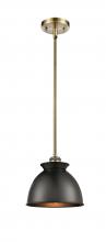  516-1S-AB-M14-BK - Adirondack - 1 Light - 8 inch - Antique Brass - Mini Pendant