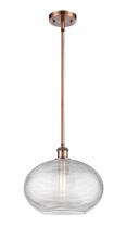  516-1S-AC-G555-12CL - Ithaca - 1 Light - 12 inch - Antique Copper - Mini Pendant