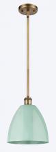  516-1S-BB-MBD-9-SF - Plymouth - 1 Light - 9 inch - Brushed Brass - Pendant